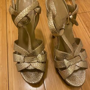 Yves saint Laurent golden sandals 38.5